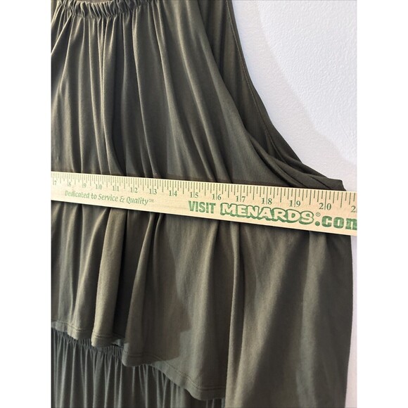 TORRID WOMENS Olive Green Jersey Flounce Culotte Jumpsuit SIZE 2 - Picture 7 of 15